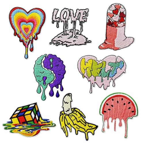 Attuslla 8 Stück Flicken Patches Patches Sticker, Schmelzen Patches zum Aufbügeln Aufnäher Kinder zum Aufbügeln für Basteln DIY, Kleidung, Kleid, Hut von Attuslla