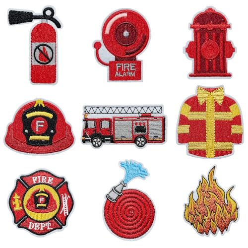 Attuslla 9 Stück Brandbekämpfung Thema Flicken Patches, Patches zum Aufbügeln aus Feuerwehrmann für Kleidung, Kleid, Hut, Jeans, DIY Zubehör Attuslla 9 Stück Brandbekämpfung Thema Flicken Patches, Patches zum Aufbügeln aus Feuerwehrmann für Kleidung, Kleid, Hut, Jeans, DIY Zubehör von Attuslla