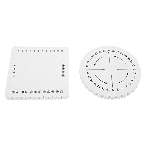 2 Stück Perlenmatten Tabletts Bretter Runde Quadrat Kumihimo Disc Makramee Geflochtene Schnur Armband Handgemachte Webscheibe(S) von Atyhao