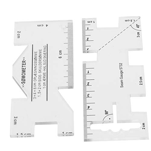 2Pcs Patch Work Lineal, Transparent Patchwork Nähen Schneiden Craft Lineal DIY Tools Mini Haushaltsnähmaschine Vorlage von Atyhao