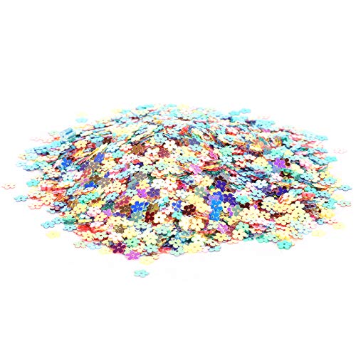 Blumen Glitzer Konfetti, Blumen Konfetti Bunte Glitzer Pailletten Buntes Papier Konfetti Dekorationen Partyhochzeit Streuselteil Dekoration Zubehör[0,7 cm]Erwachsenen Scherzartikel von Atyhao