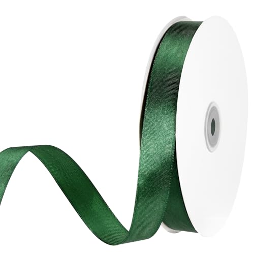 Auauraintt 100m Schleifenband, 20mm Geschenkband, Stoffband für Kleid Hochzeit, Satinband Dekoband Stoffband für Geschenkverpackung Brautstrauß Basteln Geburtstag Hochzeit Taufe (green) von Auauraintt