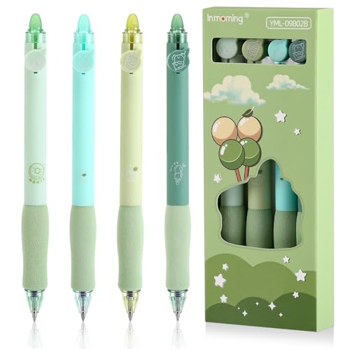 Auauraintt 4 Stück Radierbarer Kugelschreiber,Blau Radierbare Stifte,0.5mm Erasable Pen Set,Radierstifte Löschbare Gelstifte,Für Studenten Geschenk, Schul Bürobedarf von Auauraintt