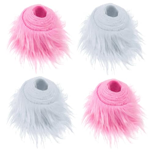 Aublinto Furry Faux Precut Strips Zoll Kunstleder Plüsch Rot Pelz Fell Stoff Fluffy Craft Plüschstoff fur Gnome Beard Santa Hair Dwarf DIY Dekoration Kunstfell Basteln Weihnachts Kunstfellband von Aublinto