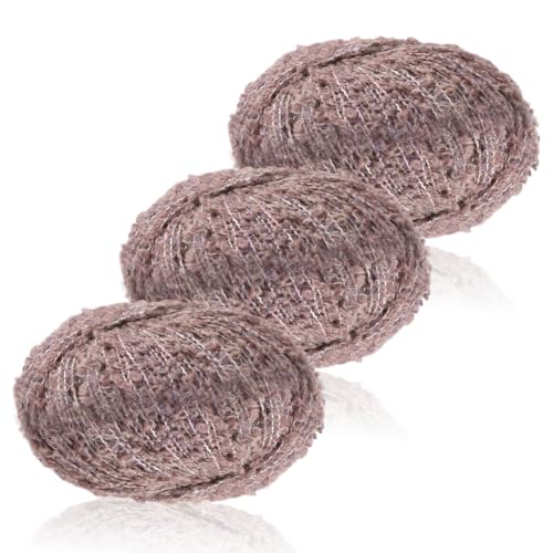 Aublinto Garn Häkelgarn zum Stricken und Häkeln DIY Handwerk Häkelgarn Strickgarn Milchgarn warm gefärbtes Schlingengarn Für Plüschtier, Fransengarn zum häkeln Strickwolle Babywolle 3er-Pack von Aublinto