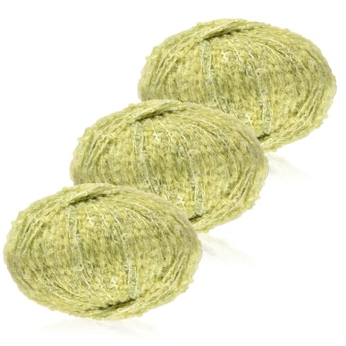 Aublinto Garn Häkelgarn zum Stricken und Häkeln DIY Handwerk Häkelgarn Strickgarn Milchgarn warm gefärbtes Schlingengarn Für Plüschtier, Fransengarn zum häkeln Strickwolle Babywolle 3er-Pack von Aublinto