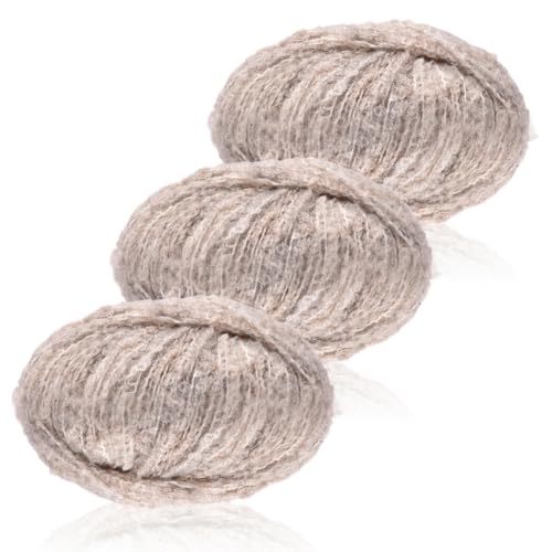 Aublinto Garn Häkelgarn zum Stricken und Häkeln DIY Handwerk Häkelgarn Strickgarn Milchgarn warm gefärbtes Schlingengarn Für Plüschtier, Fransengarn zum häkeln Strickwolle Babywolle 3er-Pack von Aublinto