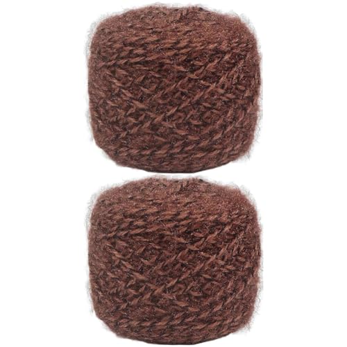 Aublinto Garn Häkelgarn zum Stricken und Häkeln DIY Handwerk Schnur Strickgarn Milchgarn Strickgarn glänzendes Strickgarn für Schals Silkhair Pullover Decke Wohnaccessoires 2 Rollen von Aublinto