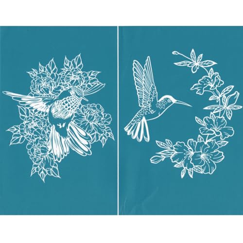 Aublinto Self-Adhesive Silk Screen Reusable Mesh Transfers Stencil Sign Pattern for Tote Bag Canvas Logo Decoration Gift Painting Blue L61 von Aublinto