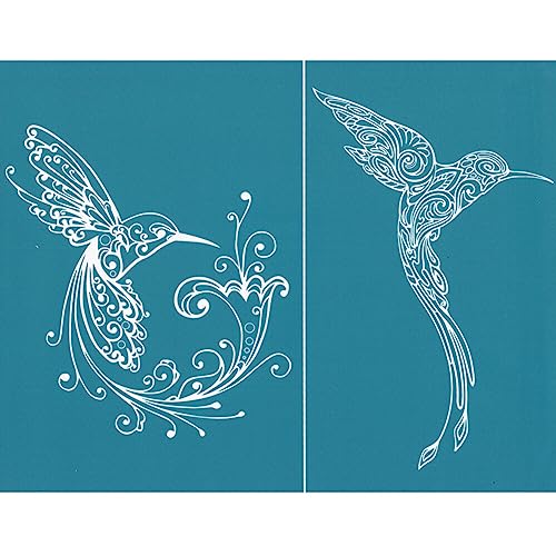 Aublinto Self-Adhesive Silk Screen Reusable Mesh Transfers Stencil Sign Pattern for Tote Bags Canvas Make Album Cards Blue L64 von Aublinto