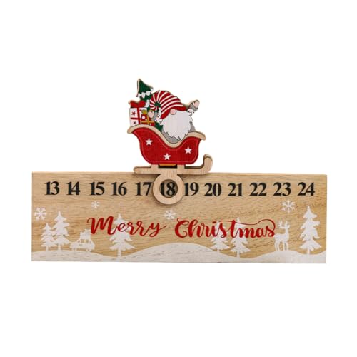 Aublinto Weihnachts Countdown Kalender Ornament hölzerner Countdown-Kalender Weihnachts 24 Tage Countdown Kalender Holz für Weihnachten,Tage zählen mit Weihnachten Theme von Aublinto