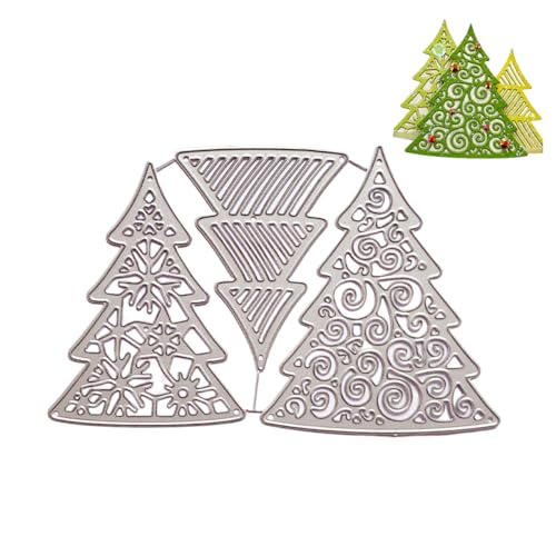 AublintoWeihnachtsbaum Stanzformen Frohe Weihnachten Schneeflocke Metall-Stanzformen Stanzschablonen Schablonen DIY Einladung Karten Scrapbooking Prägung Kartenherstellung Weihnachtlicher von Aublinto