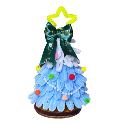 DIY Christmas Tree Kit Set aus Rohrreinigen für kreative Handarbeit - Weihnachtsdekorationen zum Basteln und Gestalten eigener Weihnachtsschmuck Blue Gradient von Aublinto