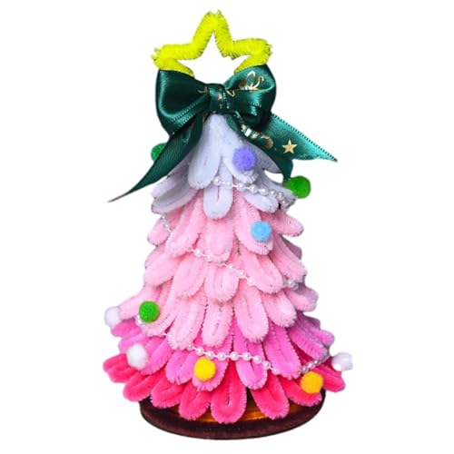 DIY Christmas Tree Kit Set aus Rohrreinigen für kreative Handarbeit - Weihnachtsdekorationen zum Basteln und Gestalten eigener Weihnachtsschmuck Peach Gradient von Aublinto