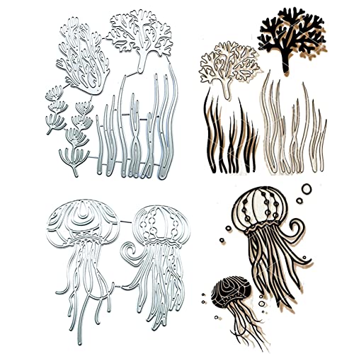 Stanzschablone Metall, Qualle Stanzschablone, Jellyfish Metall Stanzformen Schneiden Stanzschablone Bilderrahmen Scrapbooking Kohlenstoffstahl Prägeschablonen für DIY Scrapbooking Papier Grußkarten von Aublinto