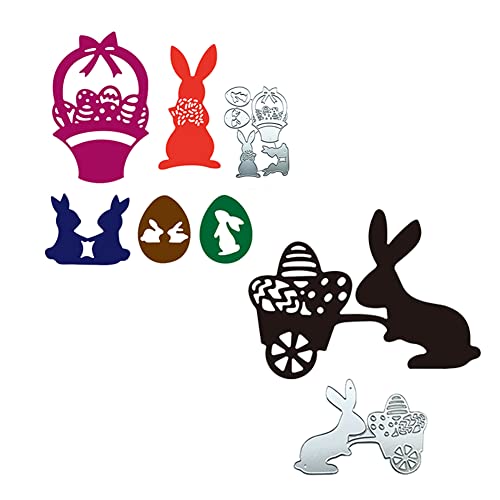 Stanzschablonen, 3D Ostern Stanzschablonen, Stanzformen Ostern aus Metall, Stanzschablone Ostern Hase Box Osterei Hasengirlande, Ostern Prägeschablonen Set für Scrapbooking, Grußkarten, Einladungen von Aublinto