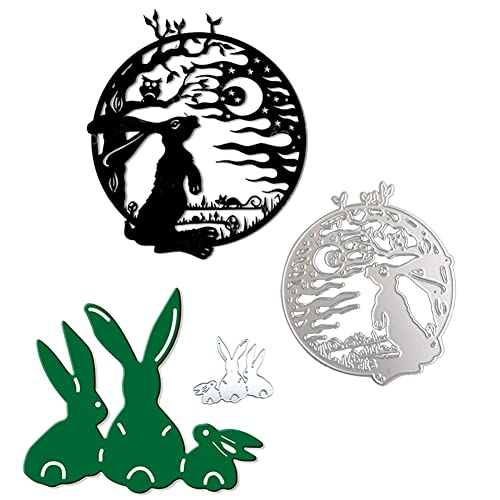 Stanzschablonen Ostern Prägeschablonen Osterei und Osterhasen Stanzformen Schablonen Schneiden für DIY Grußkarte Scrapbooking Sammelalbum Fotoalbum Deko Easter Egg Rabbit Cutting Dies QA01 von Aublinto