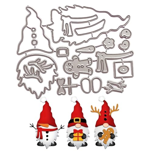 Weihnachten Stanzschablonen Anhänger Geschenkbox Klein Gnome Schneemann Pinguin Prägeschablonen Box Stanzformen für DIY Scrapbooking Basteln Deko für Weihnachtsbaum Geschenke von Aublinto