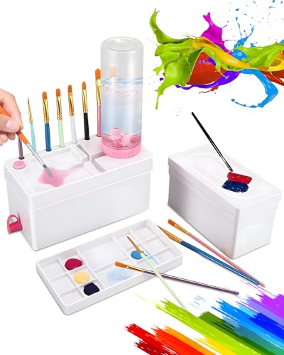 Pinselreiniger Bürstenspüler, 4-in-1 Multifunktionalen Bürstenreiniger, Künstler liefert Acryl-, Make up Pinsel, Aquarell- und Wasserbasis Bürstenreiniger, rosa von Aucaer