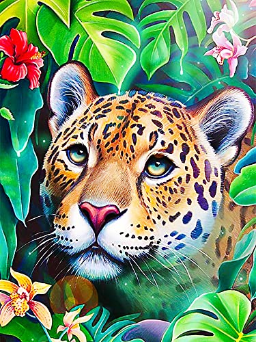 Aucrsozk Gepard Diamond Painting Set für Heim Dekor DIY 5D Volle Bilder Diamant Malerei Kits für Erwachsene Kinder Runder Steine Diamond Art für Weihnachten 30x40cm von Aucrsozk