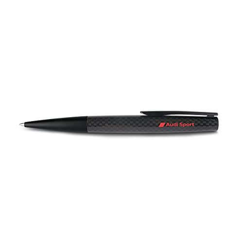 Audi 3222200400 Kugelschreiber Carbon Logo Stift Kuli Ballpoint Pen, mit rotem Audi Sport Schriftzug, schwarz von Audi collection