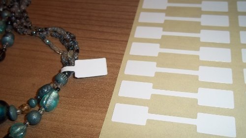 150 Weiß Rechteckig Schmuck Preis Sticker Hantelform von ESSGES