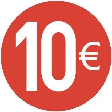 200 Stück - 20mm Euro Preisaufkleber - 20 Verschiedene Preise Zur Wahl Aus - 10 Euro Rot von Audioprint Ltd.