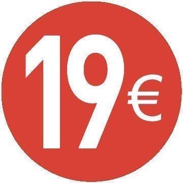 200 Stück - 20mm Euro Preisaufkleber - 20 Verschiedene Preise Zur Wahl Aus - 19 Euro Rot von Audioprint Ltd.