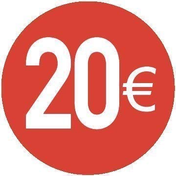 200 Stück - 20mm Euro Preisaufkleber - 20 Verschiedene Preise Zur Wahl Aus - 20 Euro Rot von Audioprint Ltd.