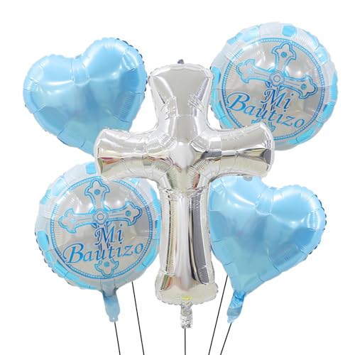 Aufquwk Luftballons für die Erstkommunion, Dekorationen für die Heilige Kommunion,Elegante Erstkommunion-Dekoration, Taufe, Taubenballons, 5er-Set - Niedliche kreative Kommunion-Party-Dekorationen, von Aufquwk