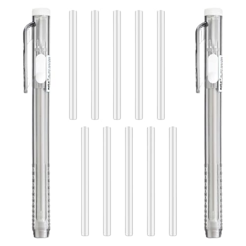 Aufquwk Mechanischer Radiergummi, Druckbleistift, einziehbarer Radiergummi - Lustiger tragbarer Radiergummi mit Griff,10 Nachfüllpackungen für einziehbare Radiergummis im Lieferumfang enthalten, von Aufquwk