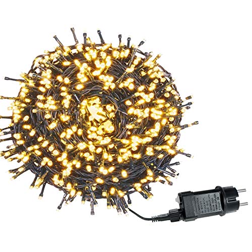 AufuN LED Lichterkette Außen Außenlichterkette Weihnachtsbeleuchtung Wasserdicht IP44 mit 8 Leuchtmodi für Hochzeit, Party, Garten, Ostern (100m,1000LEDs,WarmWeiß) von AufuN