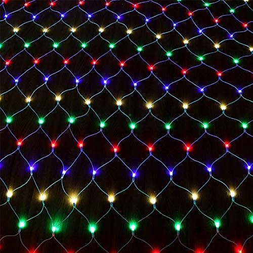 AufuN LED Lichternetz 6 x 2 m Vorhang Lichter Netz Beleuchtung Deko Weihnachten Net lights Halloween, Hochzeit, Party oder Stimmung Lichter 280LEDs Bunt von AufuN