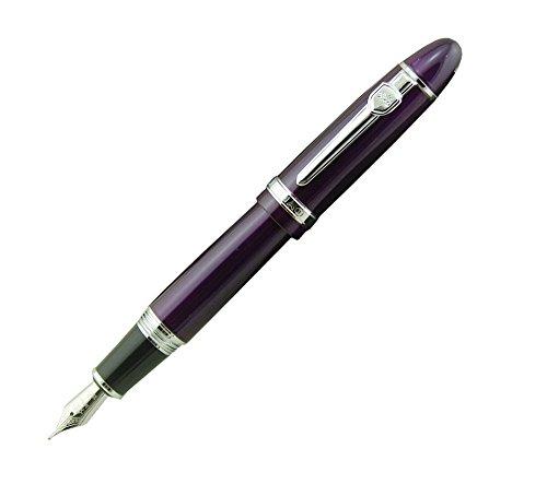 Jinhao 159 Füllfederhalter, violette Silberverzierung, mittelgroße Feder, schwer, große Größe, mit Stiftetui von Augreker