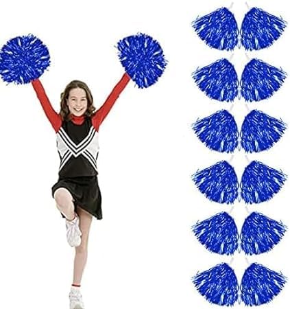 12 Cheerleading Pompons für Mädchen, Cheerleading, Cheerleading, mehrfarbig, Pompons für Mädchen, Cheer, Leader, für Sport-Spiele, Bühnenauftritte von Auirshiky