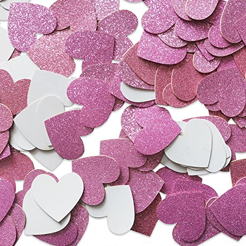 Valentinstag Herz Konfetti, 300pcs Valentinstag Glitzer Papier Konfetti für Valentinstag Hochzeit Brautparty Junggesellenabschied Dekoration (weiß) von Aukolass