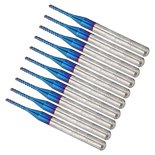 1,0 Mm, 10pcs Carbid-Router Schneiden von Bit Blue Corn End Mill Gravur für CNC-Leiterplattenmaschinen mit Sauberer Fräsfrüchte und Burr-freier Kante für PCB, SMT, CNC, Schimmel, von Aumotop