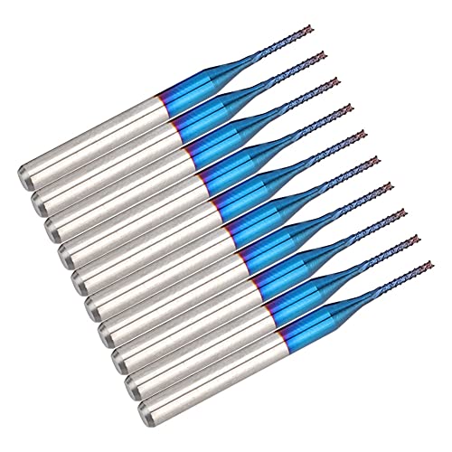 1,0 Mm, 10pcs Carbid-Router Schneiden von Bit Blue Corn End Mill Gravur für CNC-Leiterplattenmaschinen mit Sauberer Fräsfrüchte und Burr-freier Kante für PCB, SMT, CNC, Schimmel, von Aumotop