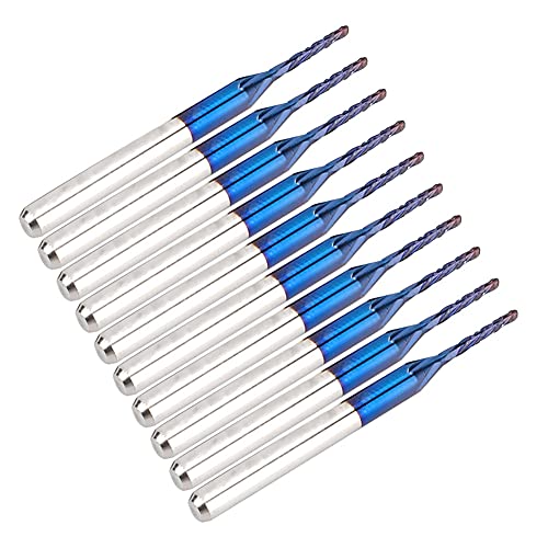 1,0 Mm, 10pcs Carbid-Router Schneiden von Bit Blue Corn End Mill Gravur für CNC-Leiterplattenmaschinen mit Sauberer Fräsfrüchte und Burr-freier Kante für PCB, SMT, CNC, Schimmel, von Aumotop