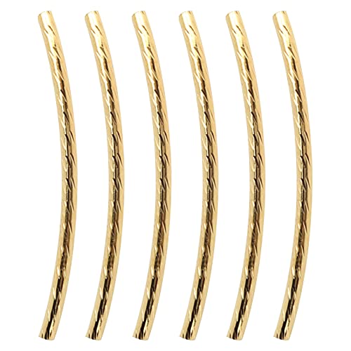 200pcs Gebogene Nudelrohr -Abstandshalter -Perlen Schlanker Twist DIY -Schmuckzubehör Machen Accessoires (Gold) von Aumotop