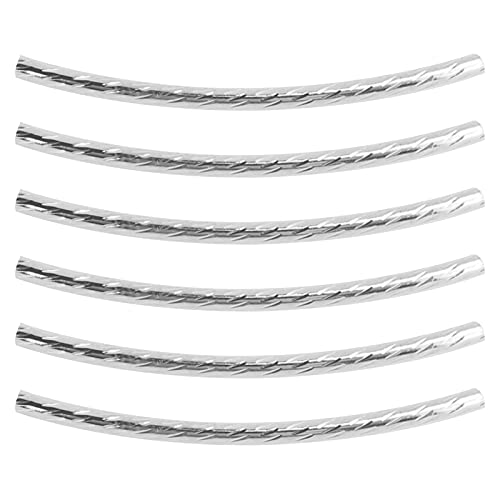 200pcs Gebogene Nudelrohr -Abstandshalter -Perlen Schlanker Twist DIY -Schmuckzubehör Machen Accessoires (Silber) von Aumotop