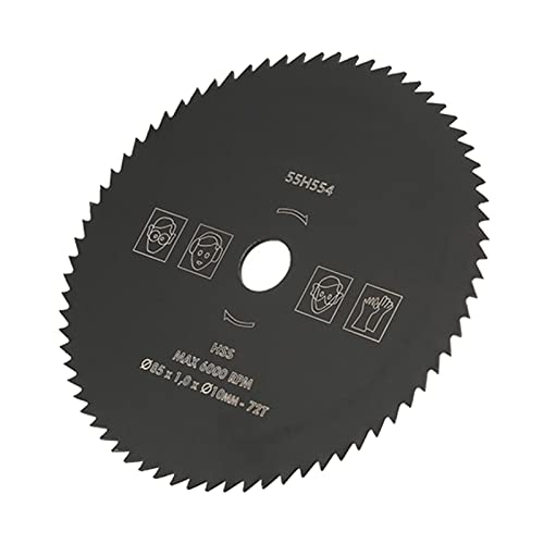 85 Mm*10 Mm 72T HSS Circular Saw Saw Blatt -Schneidebrachrad für Holzmetall, Hochwertige HSS, Schnelle und Glatte Schnitte, Geeignet für Rotierende Werkzeuge, Zement, PVC -Rohr von Aumotop