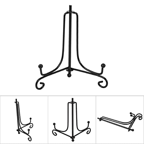 Aumotop Klassischer Ausstellungsständer aus Eisen für Teller, Schüsseln, Rahmen, Bücher, Kunstwerke, Schwarz, 4–12 Zoll (Metall) von Aumotop