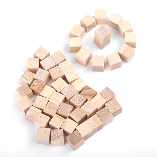 Natürliche Quadratische Holzklötze, Holzwürfel, Umweltfreundliches DIY-Bastelspielzeug für (10mm (50 Stück)) von Aumotop