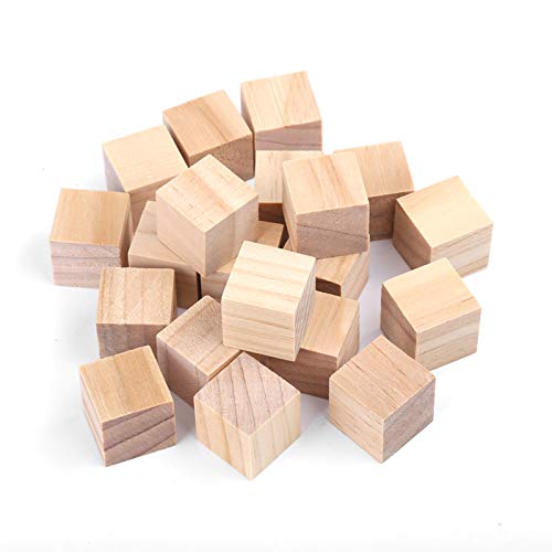 Natürliche Quadratische Holzklötze, Holzwürfel, Umweltfreundliches DIY-Bastelspielzeug für (20mm (20 Stück)) von Aumotop