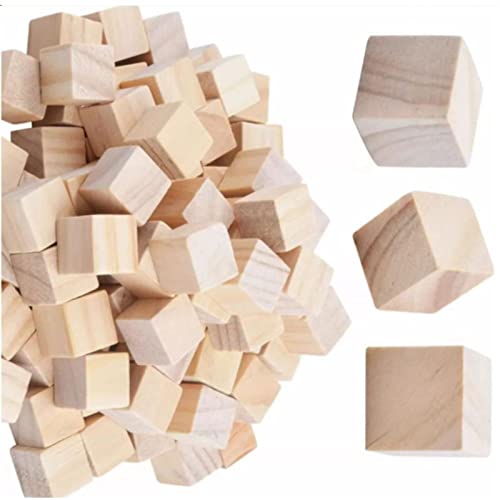 Quadratische Holzwürfel, Umweltfreundlich, DIY-Holzwürfel-Set, Bastelbegeisterte, 100 Stück, 2 Cm von Aumotop