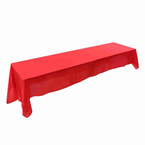 Rechteckige Tischdecke, Schmutzabweisend, Dekoration für Bankett, Hochzeit, Party, für EIN Elegantes Esszimmer-Ambiente (Rot) von Aumotop