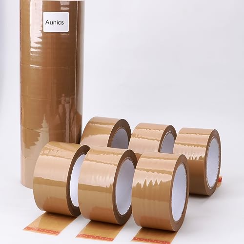 Aunics Braunes Klebeband 6 Rollen Klebeband 68 MTx50 mm Verpackungsband extra stark Verpackungsband Verpackungsband Verpackungsband Aufkleber für Pakete Boxen 408 Meter gesamt von Aunics