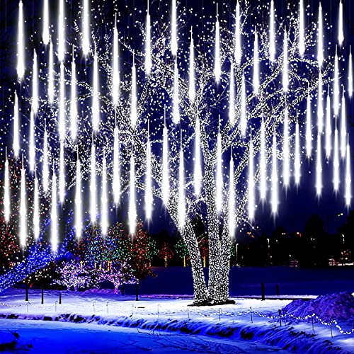 Auniq LED Meteorschauer Regen Lichter Meteor Lichterkette Außen Wasserdichte Schneefall Lichterketten aus 30cm 10 Tubes Schnur 240 LEDs für Dekoration Garten Hochzeit Weihnachten Party von Auniq