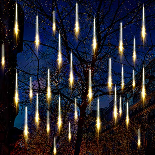 Auniq LED Meteorschauer Regen Lichter Meteor Lichterkette Außen Wasserdichte Schneefall Lichterketten aus 30cm 10 Tubes Schnur 240 LEDs für Dekoration Garten Hochzeit Weihnachten Party von Auniq